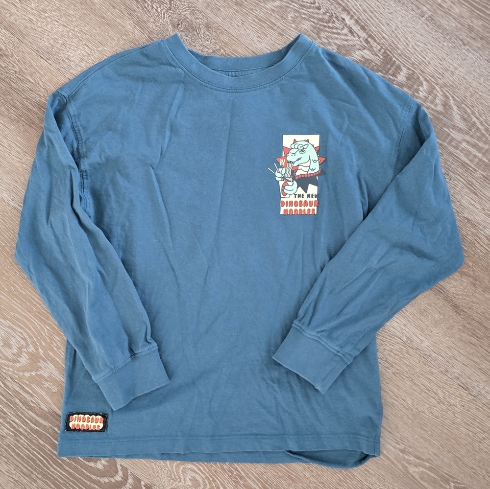 Zara Kids Teal Blue Long Sleeve Graphic Tee